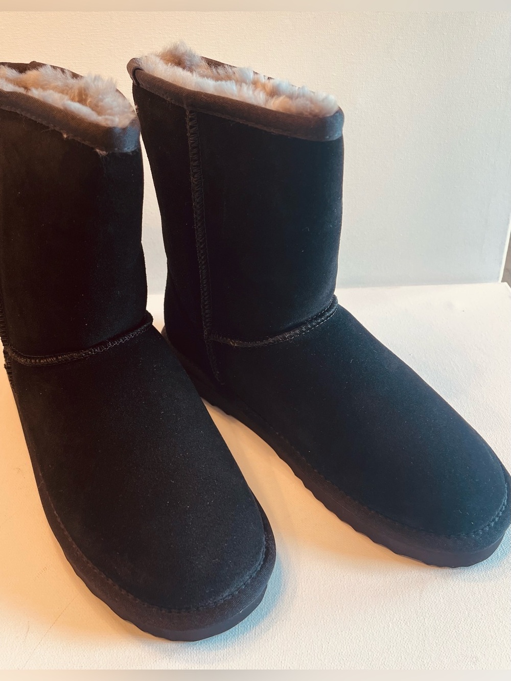 NIB QUINCE ๐ฏ AUSTRALIAN SHEARLING MID-CALF SUEDE LEATHER BOOT BLACK WOMEN SIZE 8 - Picture 5 of 13